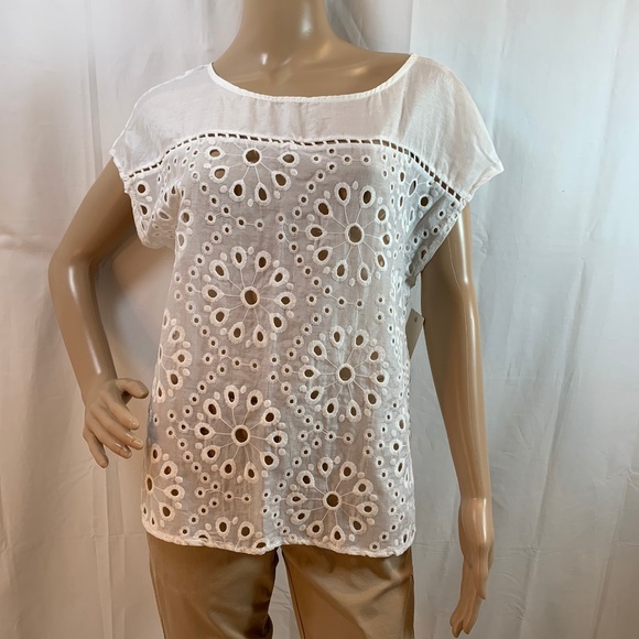 Ella Moss SZ XS NWT White Eyelet Top